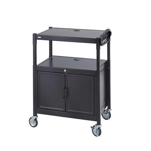 8943 - Steel Adjustable AV Cart With Cabinet by Safco