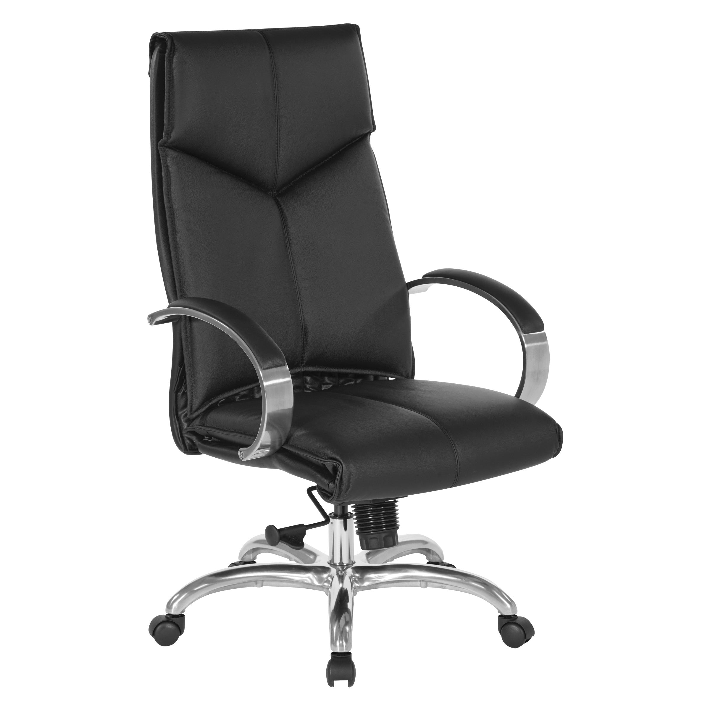 8200 - Deluxe High Back Executive Leather Chair with Chrome Base