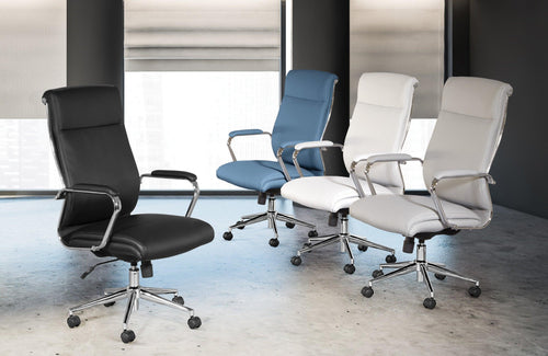 920350C - High Back Manager's Chair with Padded Chrome Arms by OSP