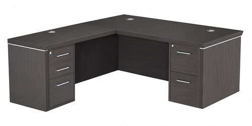 BA102LH - Bravo Executive Modern 'L' Shape Desk w/Hutch by Everforest
