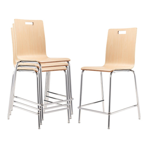BCM22 - National Public Seating 4 Pack Stackable Bushwick Bentwood Counter Height Chair