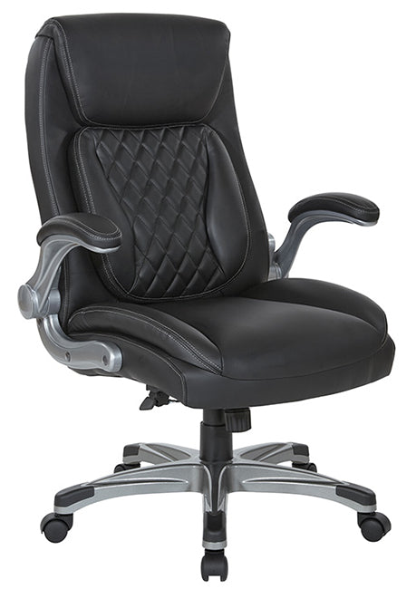 ECH75137 - Executive Bonded Leather Chair w/Padded Arms by Office Star