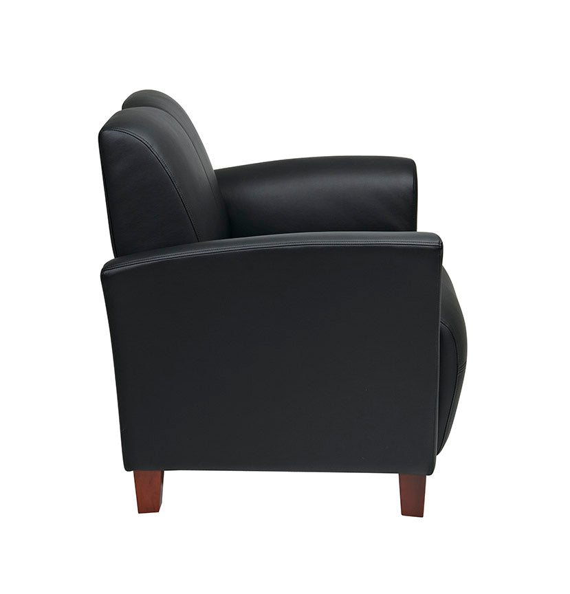 SL2271 - Bonded Leather Breeze Club Chair with Espresso Finish Legs by Office Star