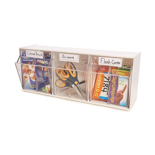 20603OP - Deflecto Tilt Bin Interlocking Multi-Bin Storage Organizer