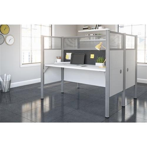 100870D - Pro-Biz Double Workstation W/Acrylic Glass Panel by Bestar