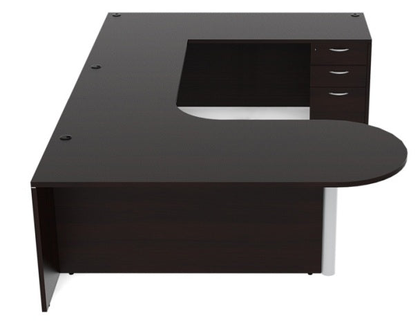 AM-365 Amber 'U' Shaped Desk, Bullet End W/ Inner Curve