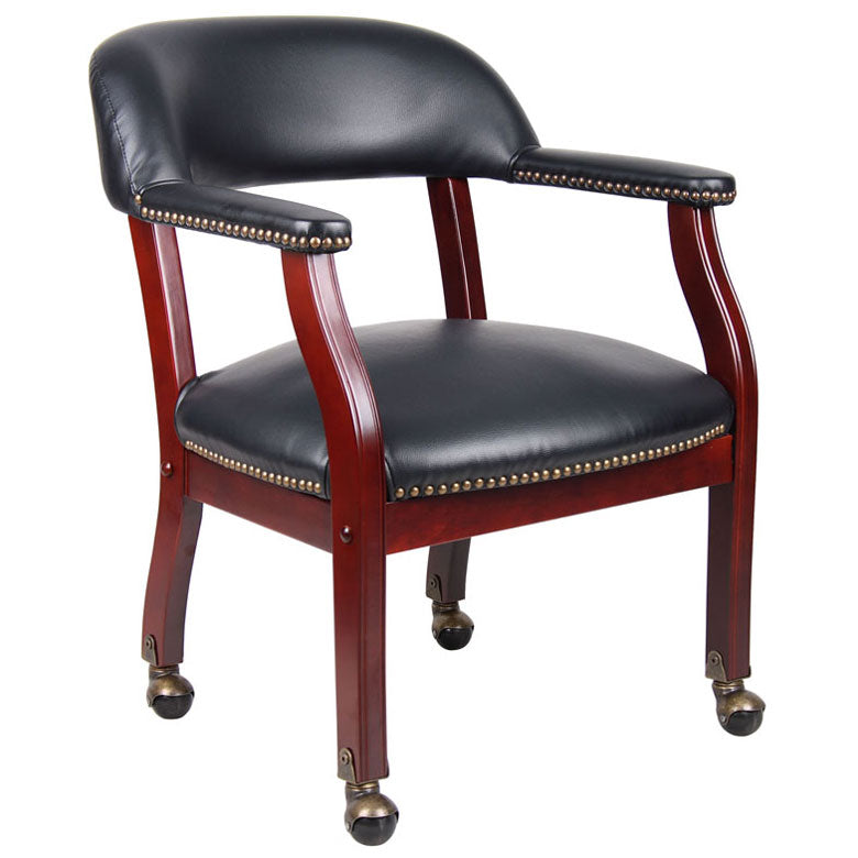 B9545 - Modern Captain’s Guest, Accent or Dining Chair with Casters by Boss