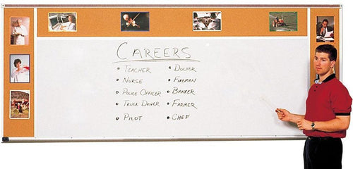 406-90-PM - Porcelain Markerboard / 3-Side Cork Combo by Best Rite