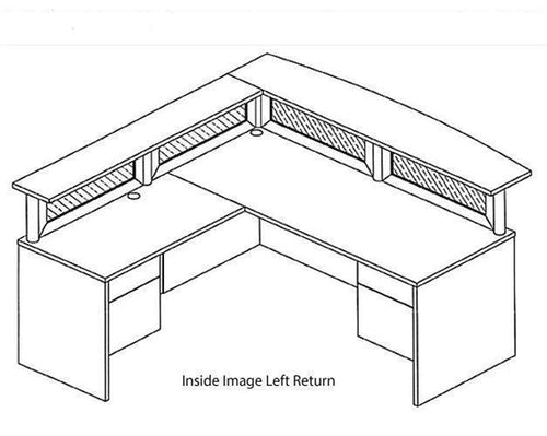CA238RG - Deluxe Series L Shape Reception Desk w/ Frosted Glass Privacy Panel by Candex