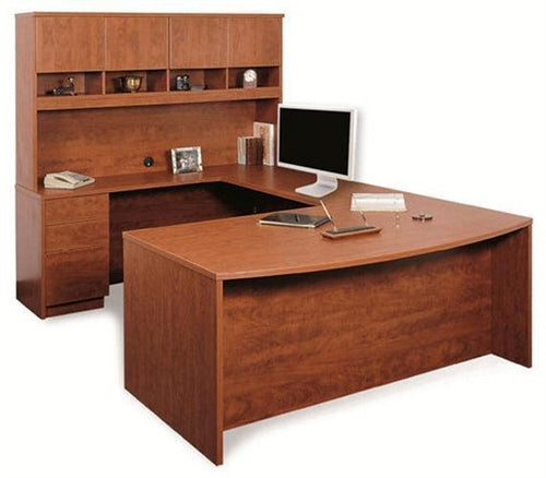 CA269B-2 - Candex Economy U Shaped Bow Front Desk w/ Storage Hutch