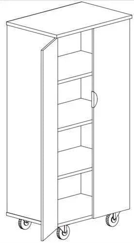 CA353 - Deluxe Wood Heavy-Duty Mobile Storage Cabinet 32.5