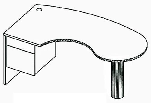 CA5815BT-2 - Economy Series Peninsula Curve Desk by Candex