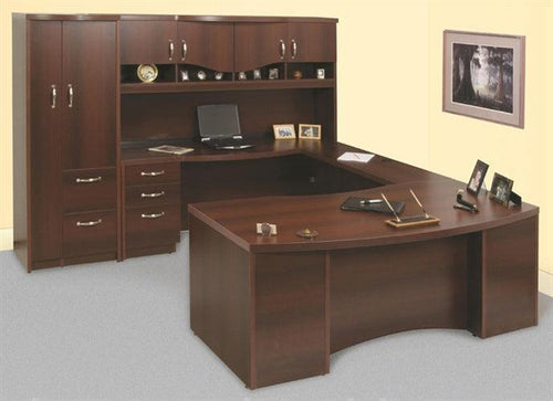 CAM239 - Deluxe Manhattan Series Executive Office Suite w/ Hutch & Wardrobe Storage by Candex