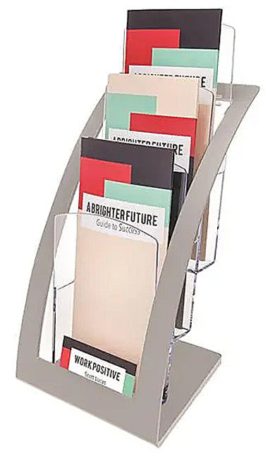 693604 - Three Compartment Literature Holder-Leaflet Size by Deflecto (2 Pack)