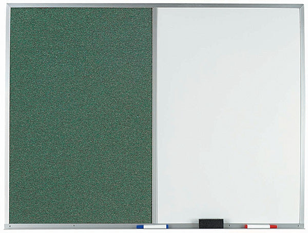 FDCO1824 Aluminum Combination Fabric Tack Board/Markerboard