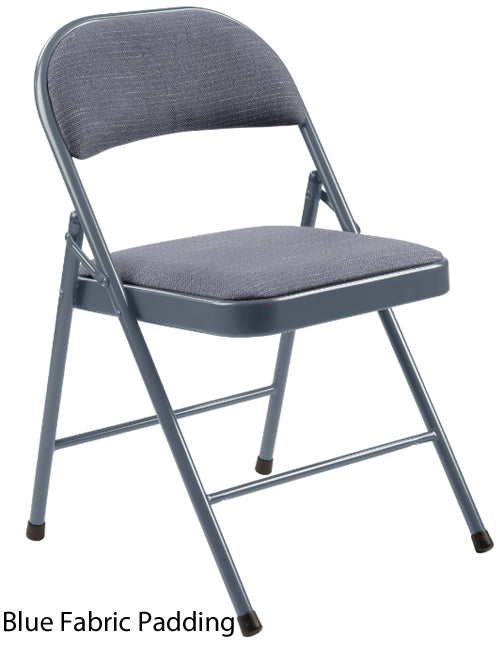 970 - Fabric Padded Commercialine Folding Metal Chair by NPS (4 Pack)