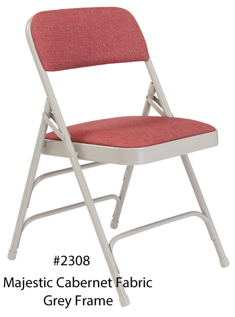 2300 - Premium Triple Brace Steel, Fabric Upholstery Folding Chair by NPS (4 Pack)