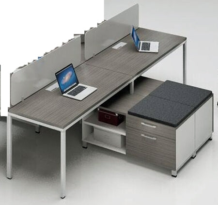 SGSD007 Simple System Double 'L' Desk w/Side Cabinet