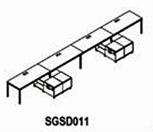 SGSD011 Simple System Four 'L' Desk w/Side Cabinet