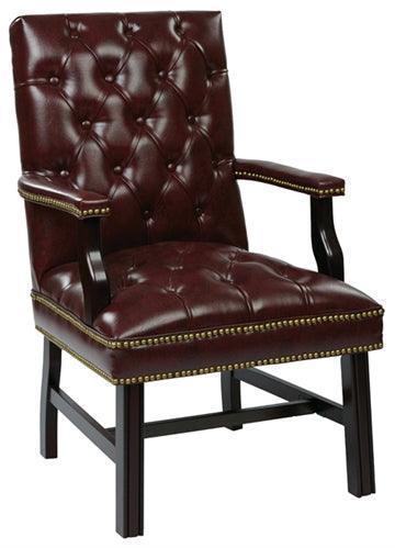 TV233RL - Traditional Leather High Back Visitors Chair with Padded Arms