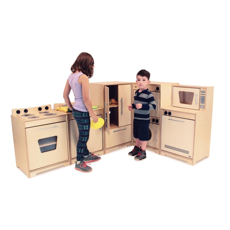 WB6400N - Contemporary Play Kitchen Ensemble Natural by Whitney Bros