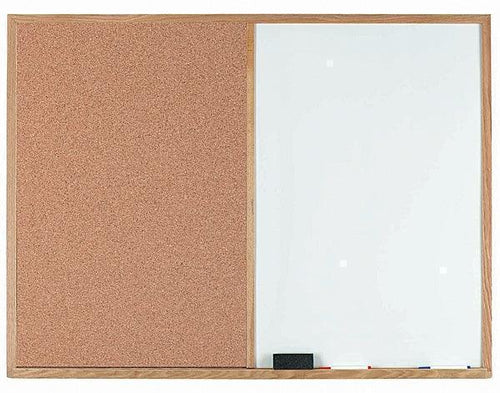 WCO2436 - Economy Wood Frame Combination Cork/Markerboard by Aarco