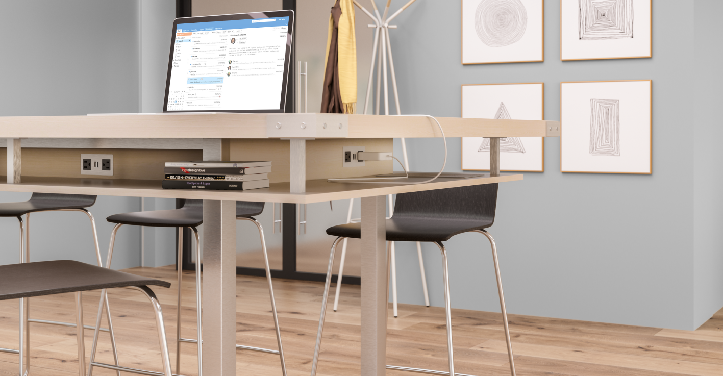 Conference Table With Power Outlets and USB Ports