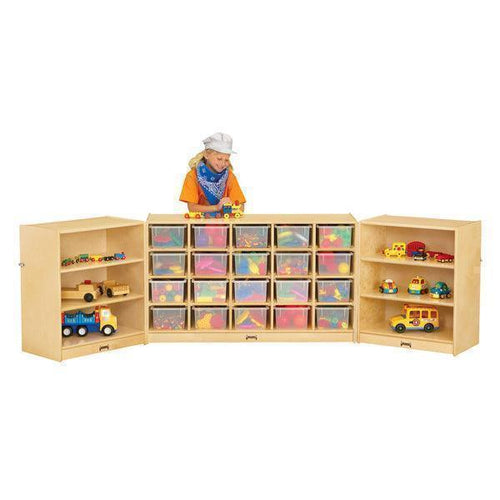 03230JC Jonti-Craft 20 Cubbie-Tray Triple Fold-n-Lock with Clear Trays