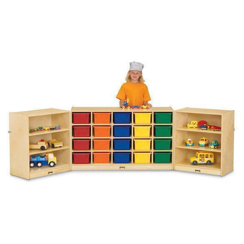 03230JC Jonti-Craft 20 Cubbie-Tray Triple Fold-n-Lock with Clear Trays