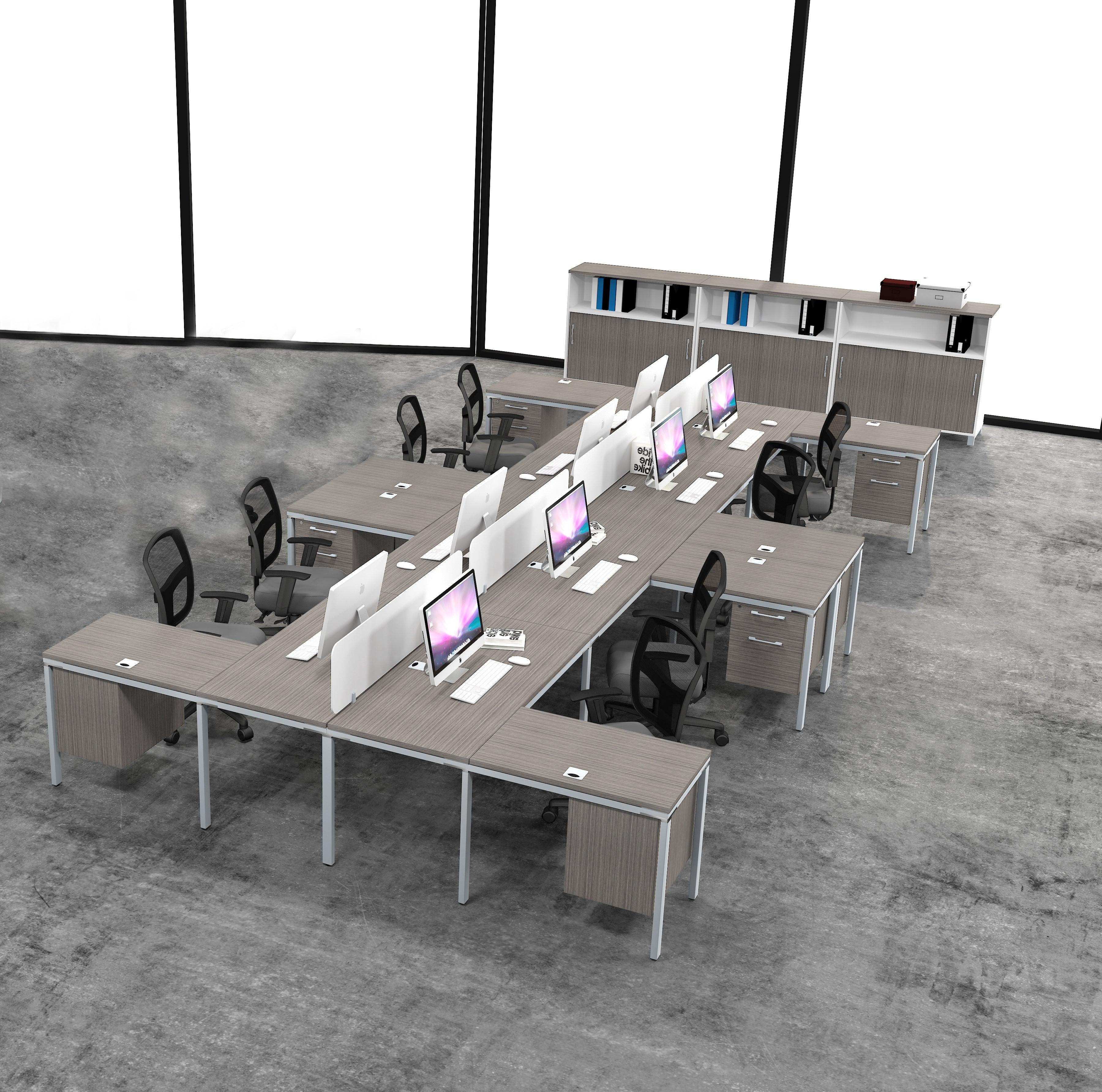 SGSD027 - Simple System 8 Person Double 'L' Shaped Benching Workstations