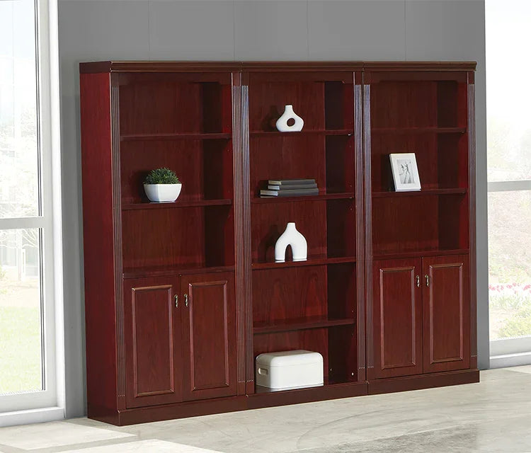 TOW-TYPWALL2 - OSP Townsend Traditional Executive Triple Wall Unit Bookcase w/Outer Bottom Doors