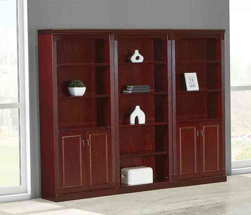 TOW-TYPWALL2 - OSP Townsend Traditional Executive Triple Wall Unit Bookcase w/Outer Bottom Doors