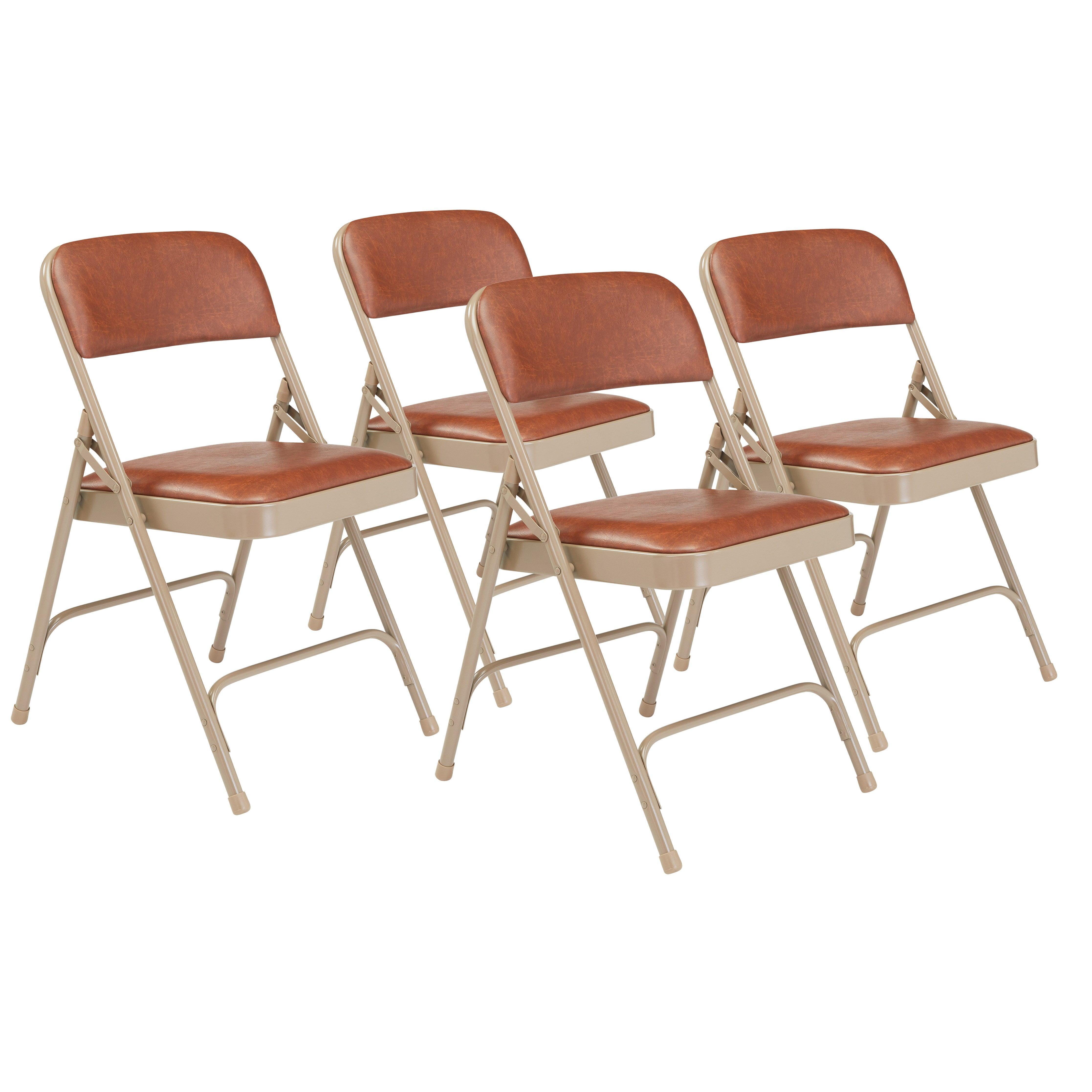 1200 - Premium Steel, Vinyl Upholstered Folding Chair by NPS (4 pack)