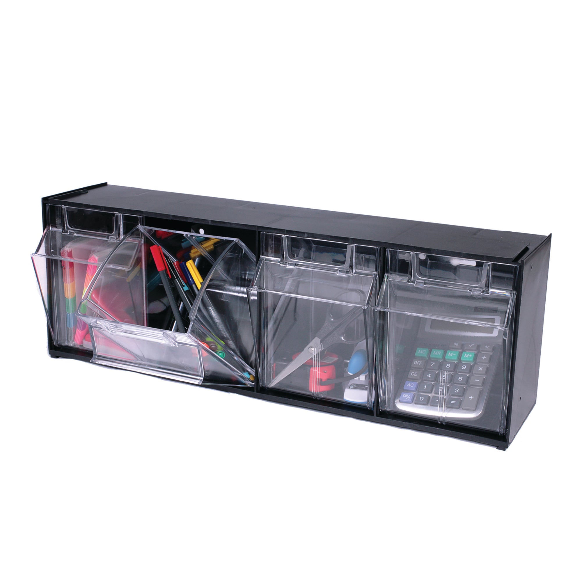 Tilt Bin Interlocking Multi-Bin Storage Organizer