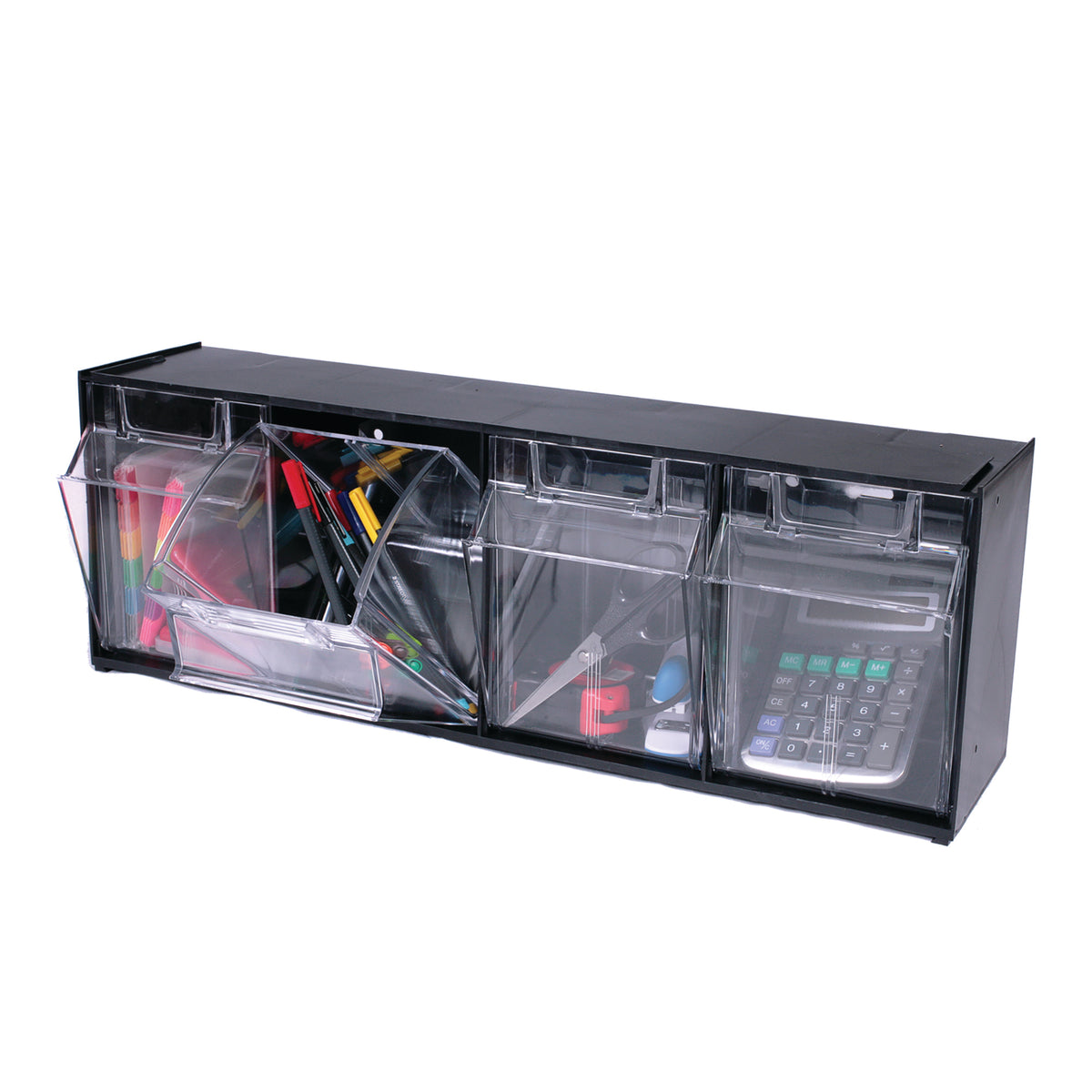Tilt Bin Interlocking Multi-Bin Storage Organizer