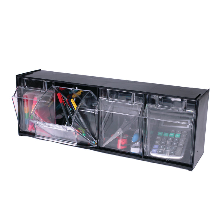 Tilt Bin Interlocking Multi-Bin Storage Organizer