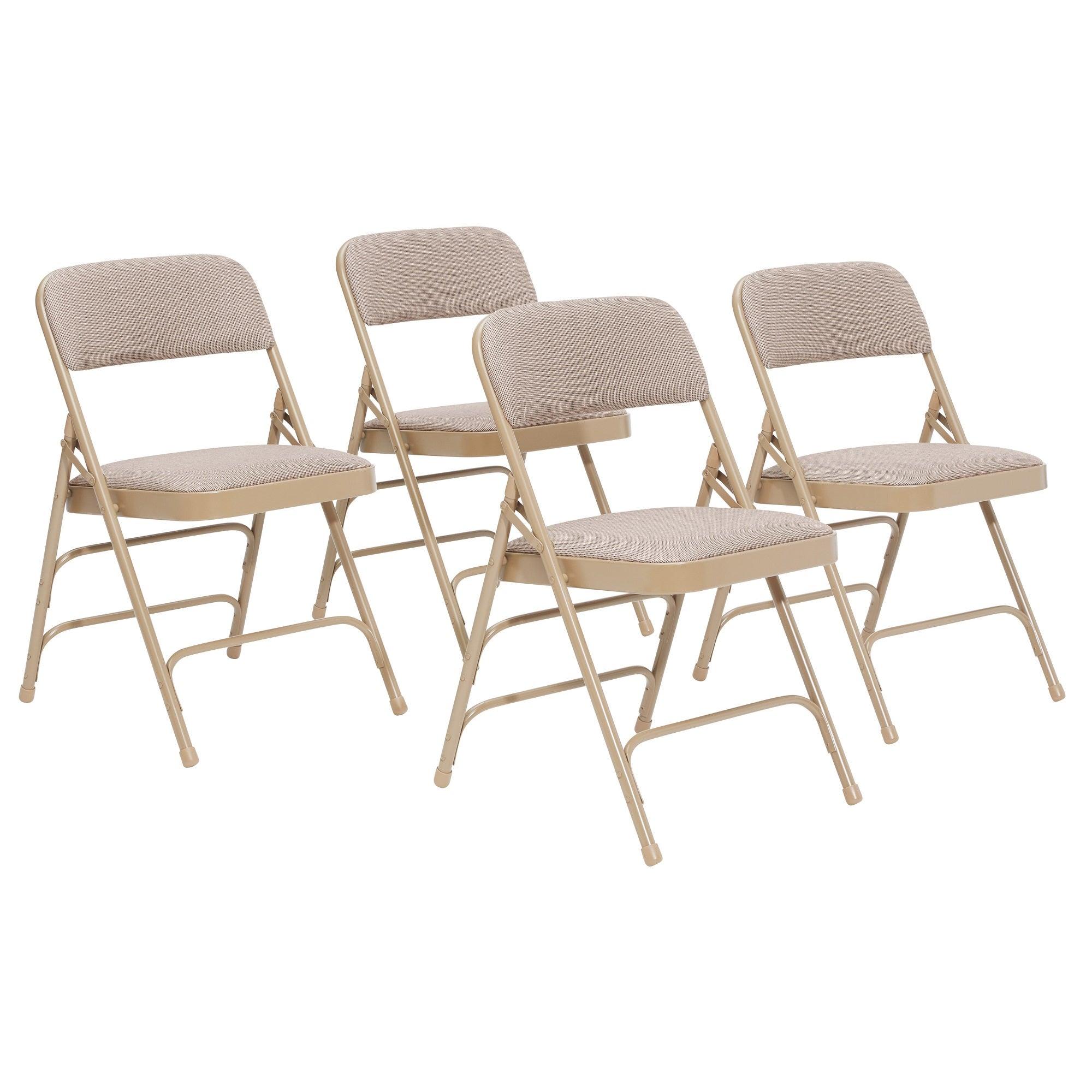 2300 - Premium Triple Brace Steel, Fabric Upholstery Folding Chair by NPS (4 Pack)