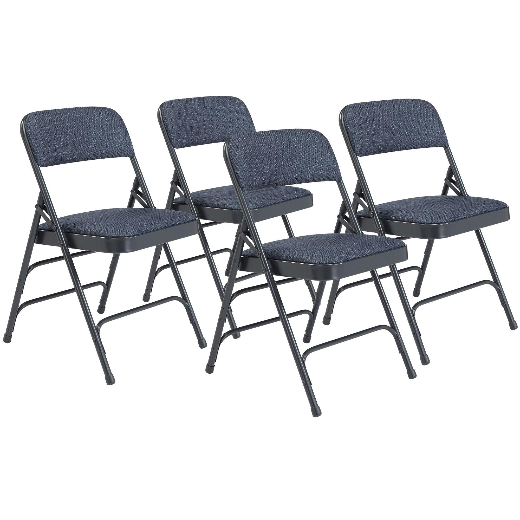 2300 - Premium Triple Brace Steel, Fabric Upholstery Folding Chair by NPS (4 Pack)