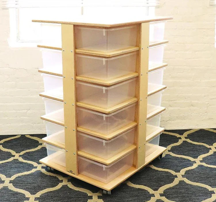 WB0702 - Preschool 24 Tray Mobile Storage Tower by Whitney Bros