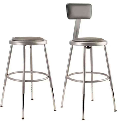 6418H - 5 pack Heavy Duty Vinyl Padded Steel Adjustable Height Stool 18