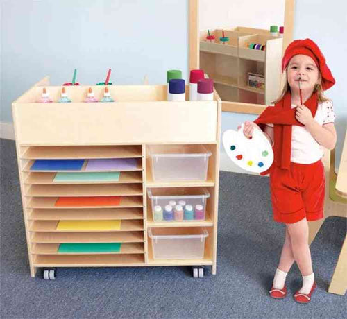 WB1758 - Deluxe Mobile Art Supply Cart by Whitney Bros
