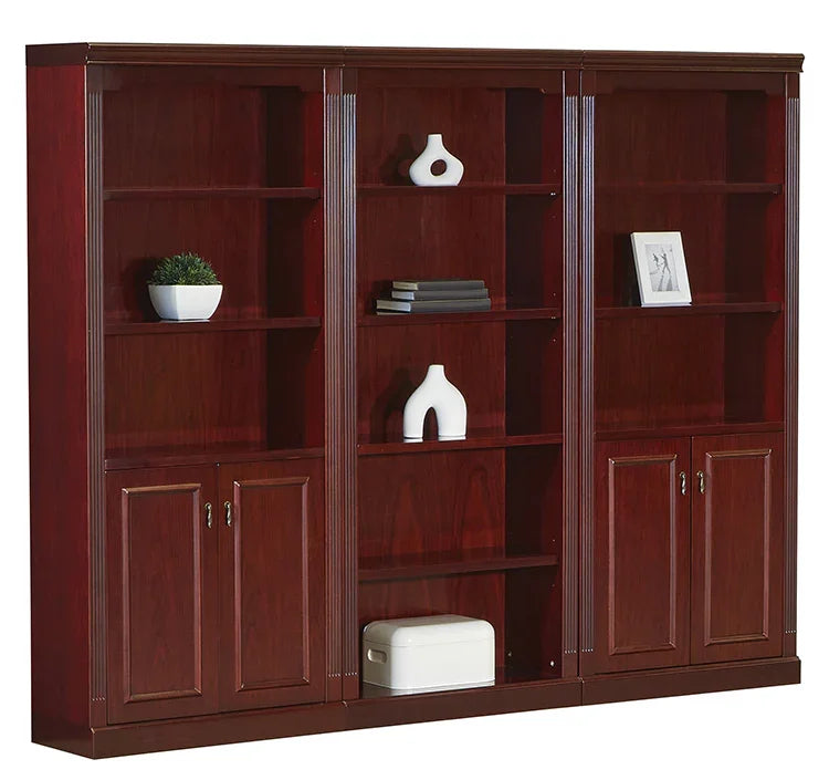 TOW-TYPWALL2 - OSP Townsend Traditional Executive Triple Wall Unit Bookcase w/Outer Bottom Doors