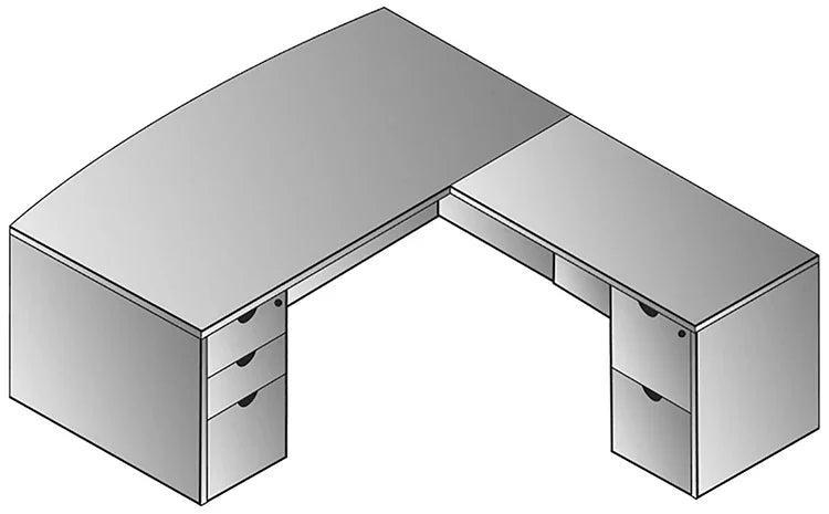 KEN-TYP8 - Kenwood L Shape Bow Front Desk by Office Star
