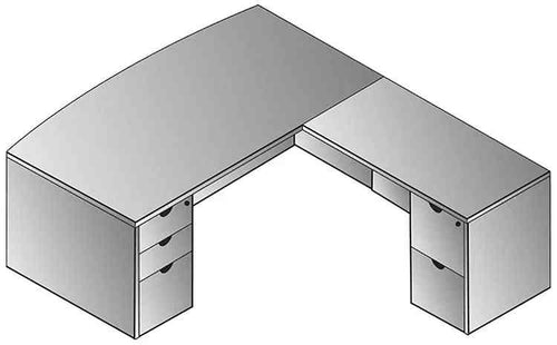 KEN-TYP8 - Kenwood L Shape Bow Front Desk by Office Star