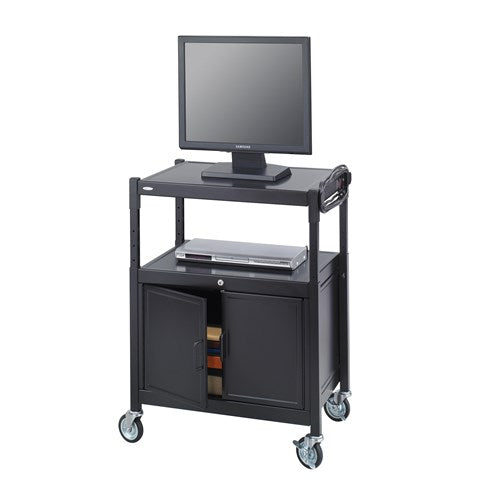 8943 - Steel Adjustable AV Cart With Cabinet by Safco