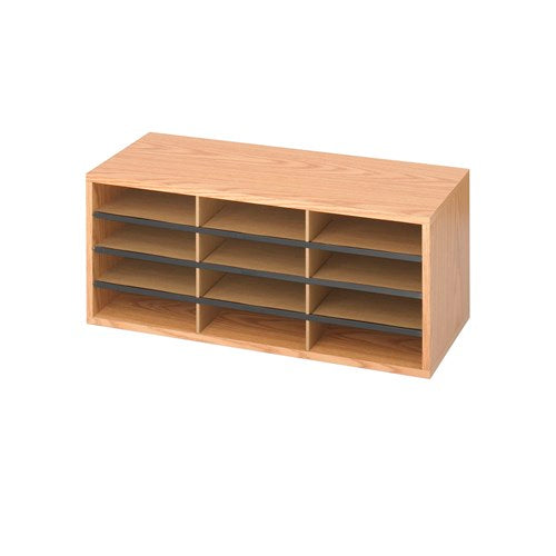 9401 - Wood/Corrugated Literature Organizer, 12 Compartments by Safco