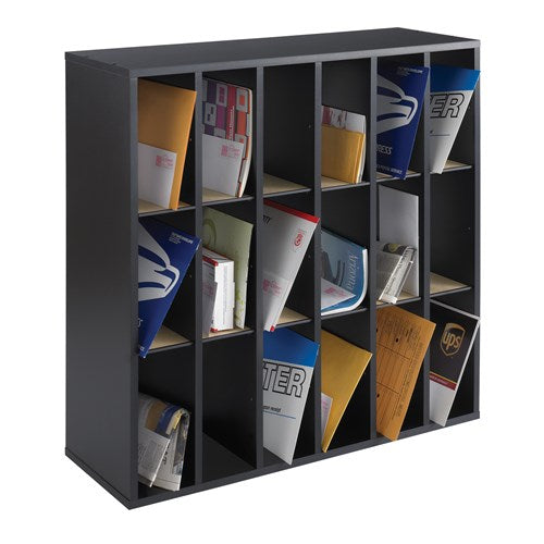 7765 - Wood 18 Compartment Mail Sorter by Safco