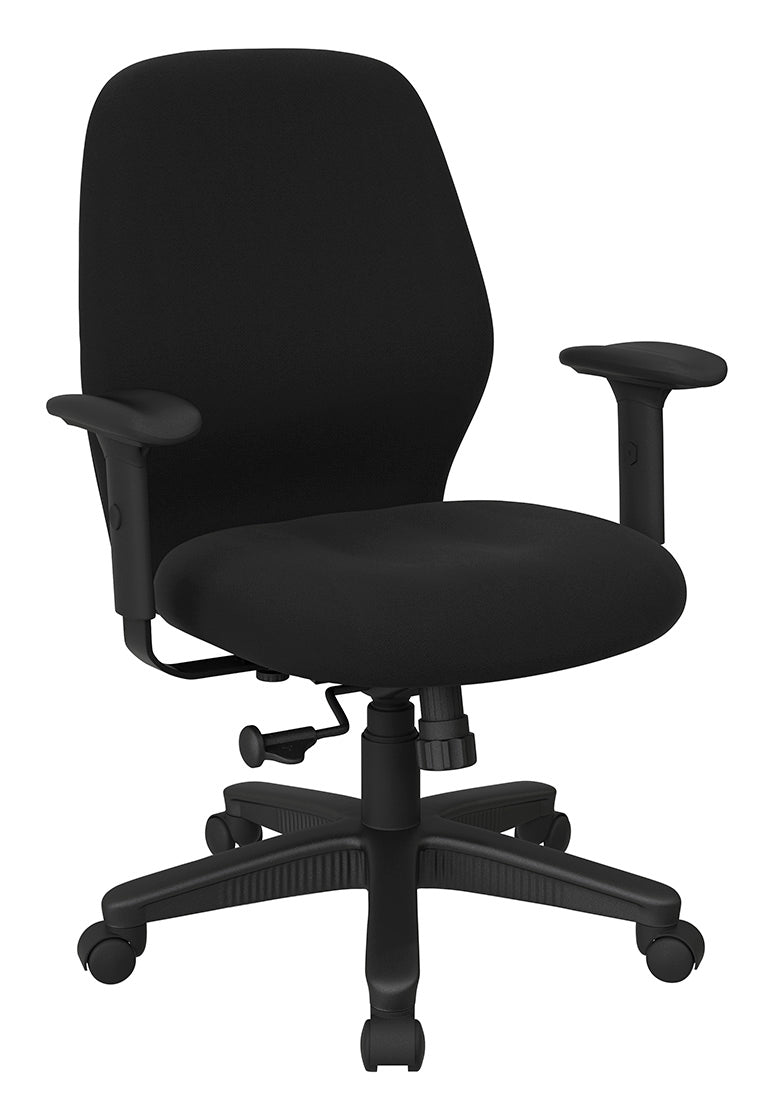 3121 - Mid Back 2-to-1 Synchro Tilt Ergonomic Chair w/ Adjustable Padded Arms by OSP