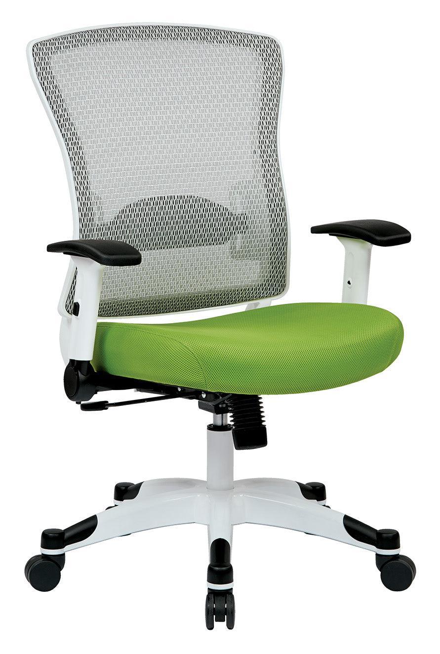 317W-W1C1F2W-CM - White Frame Manager's Chair Mesh Back & Colored Mesh Seat