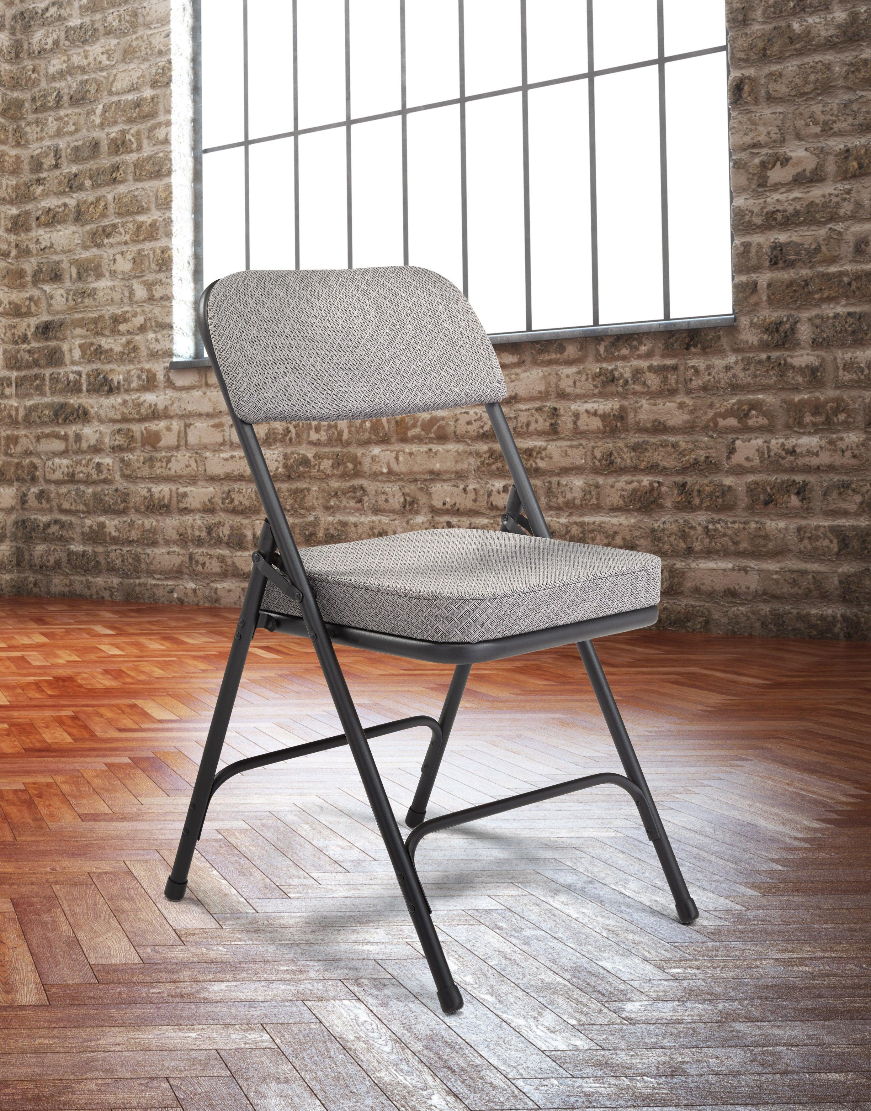 3200 - Premium Steel, Fabric Upholstery Thick Seat Folding Chair by NPS (2 pack)